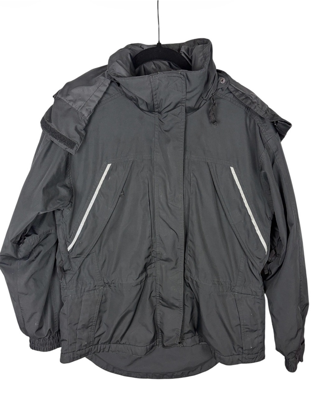 Kerrits Equestrian Riding Jacket Black Hooded Water-Repellent Size S